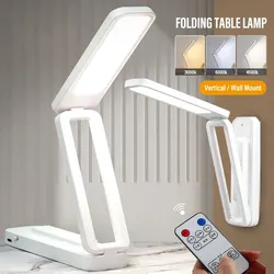 LED Reading Desk Lamp Foldable Touch with Remote Control Dimmable Wall Lamp USB Charging Office Study Bedside Night Light