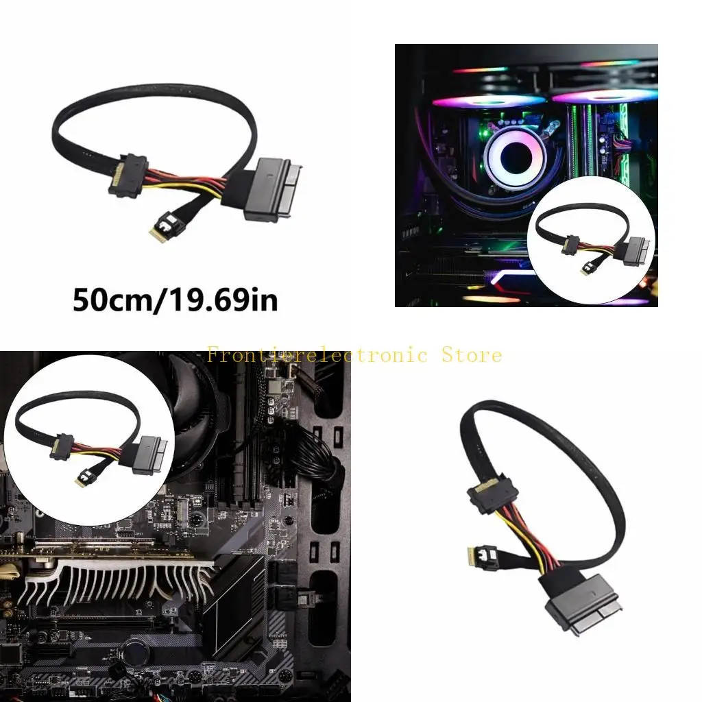 

G8DB Slimline SFF-8654 4i Male to SFF8639 U2U3 2Mode SSDs Cable with 15Pin Power