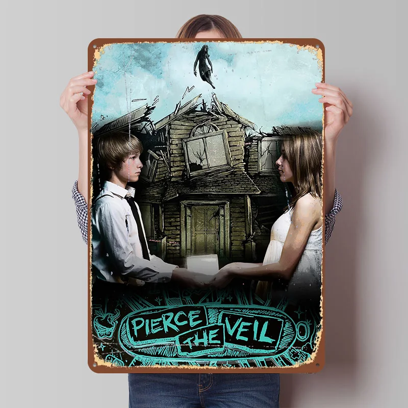 Pierce the Veil Collage Poster Customized Vintage Metal Signs Wall Art Retro Tin Plaque for Decoration Living Room Decor Men