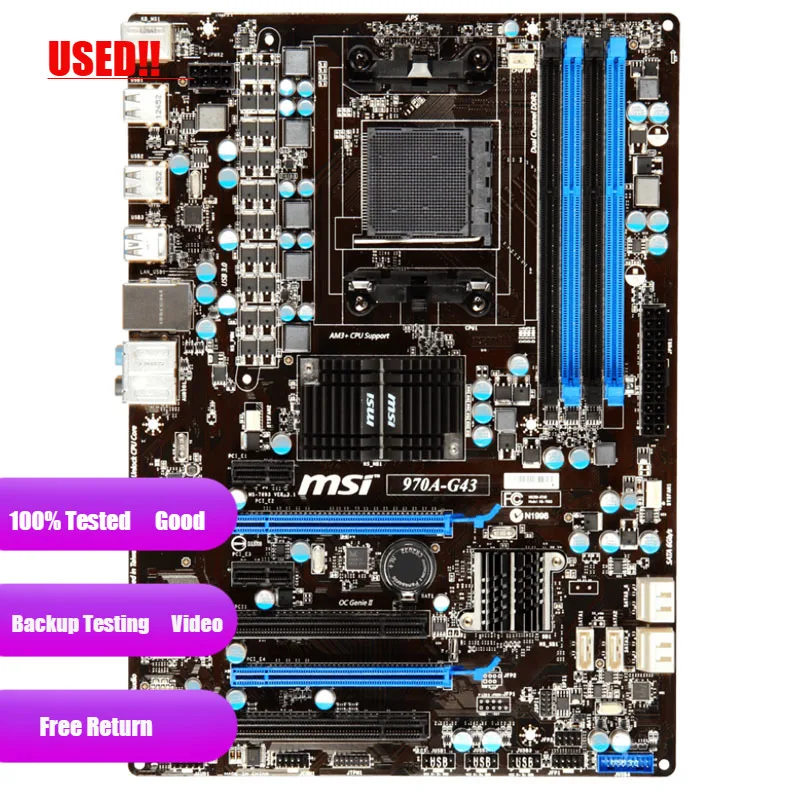 Imagem -02 - Msi-placa-mãe do Computador 970a-g43 Usb3.0 Sata Iii Am3 Mais Am3 Ddr3 com Amd 970 Desktop Mainboard