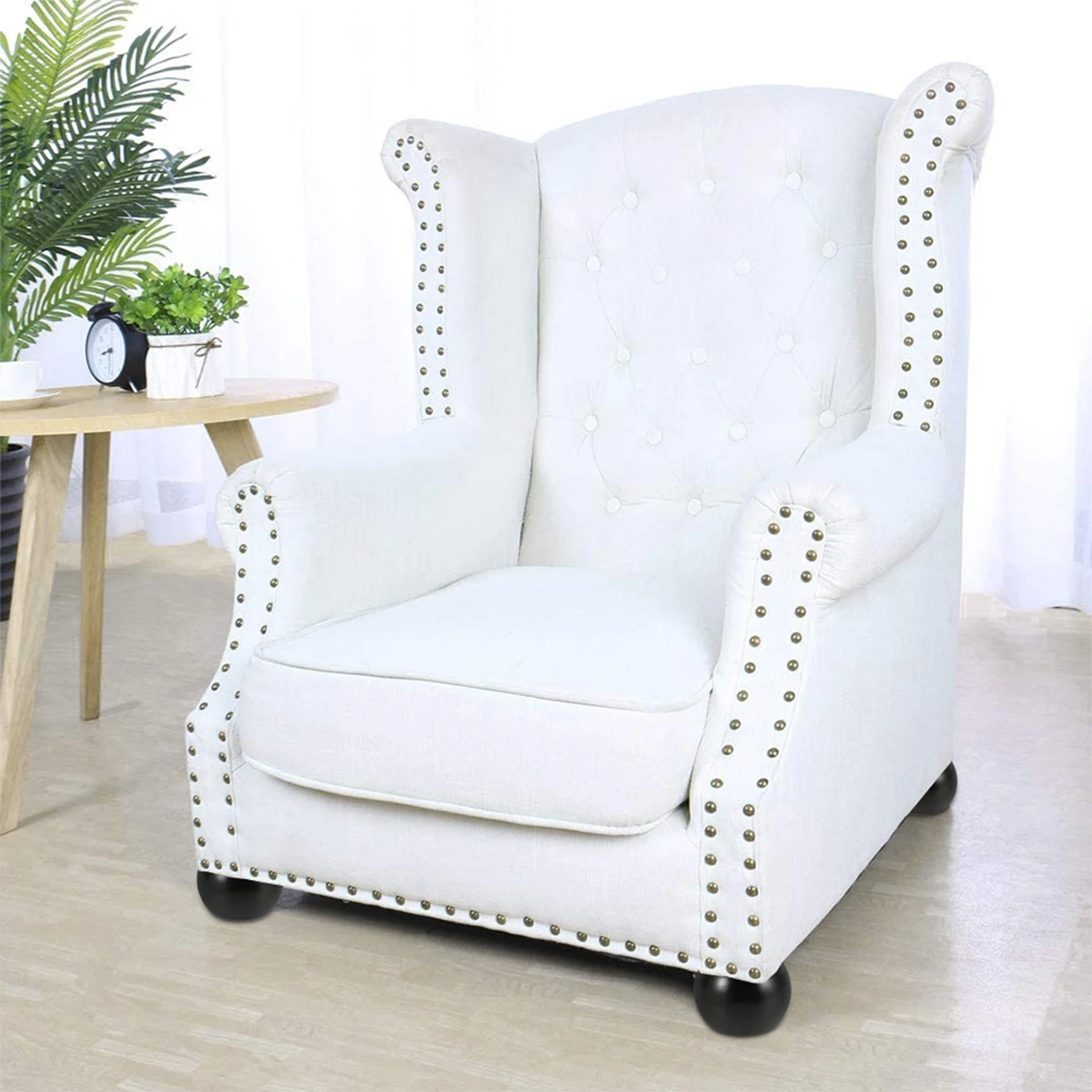 4Pcs Furniture Leg Solid Wood Round Shape Bun Feet 5cm Tall Replacement Sofa Legs for Couch Chair Coffee Table Cabinet Furniture