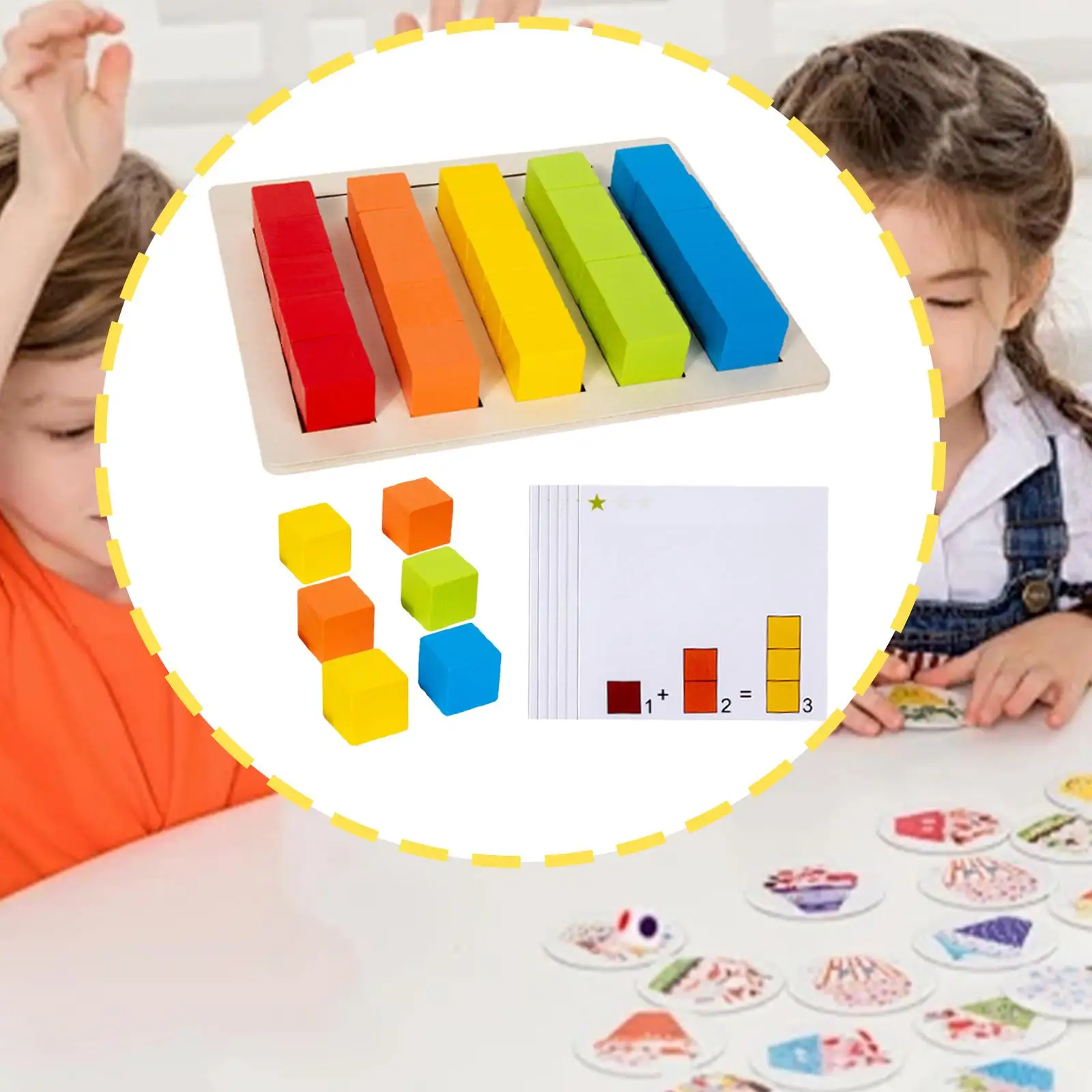 Math Learning Blocks Cubes Kids Fine Motor Developmental Mathematics Teaching