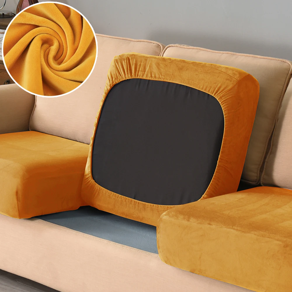 Superweiche Samt-Sofabezüge, luxuriöser, schlichter Stretch-Sofouchbezug für Wohnzimmer, staubdichter Chaiselongue-Koffer, haustierfreundlich – Detail 24
