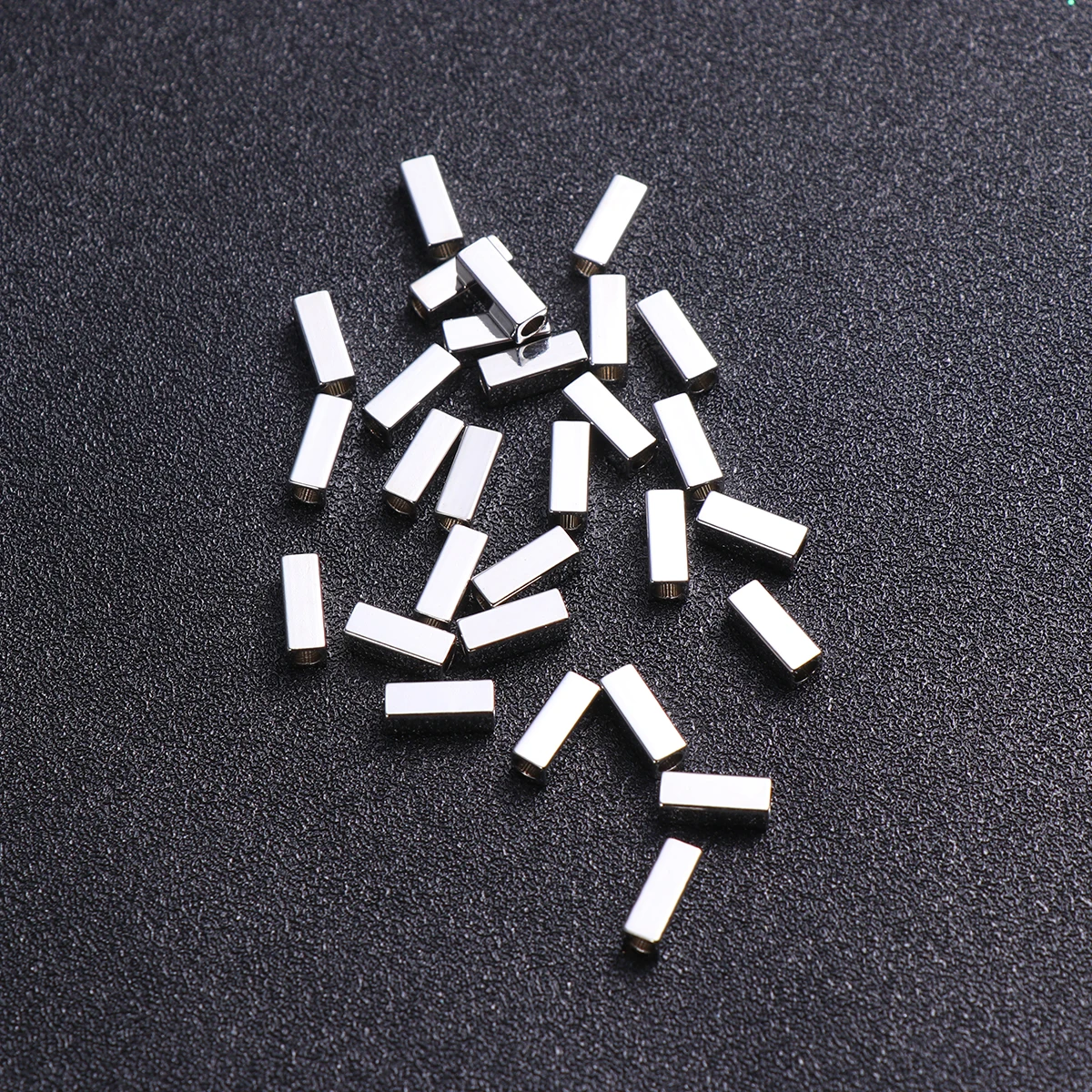 

50 Pcs Tube Beads for Bracelets Rectangular Necklace Jewellery Making Pendant Jewelry Findings