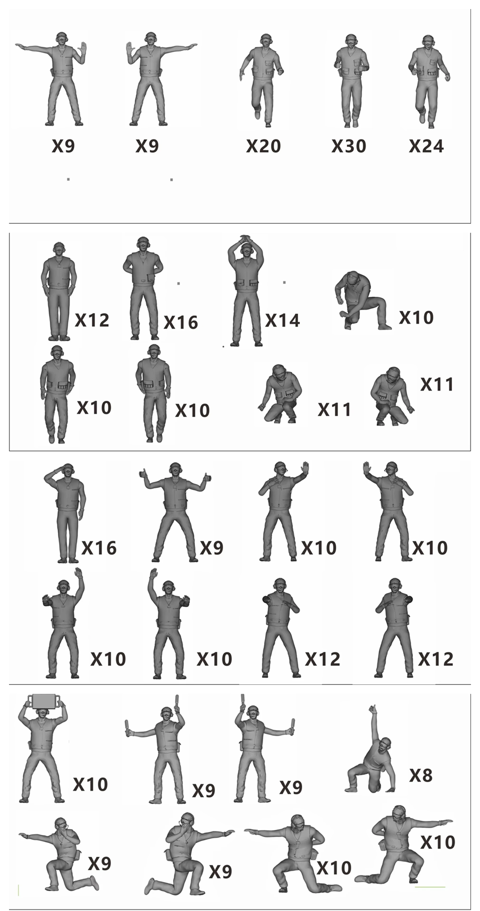 Miniature   resin 1/350 modern airccraftcarrrier ground crew  scene decor