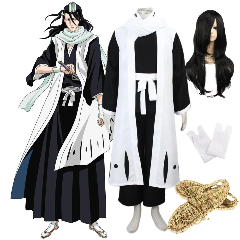 

Anime Bleach 6th Division Captain Kuchiki Byakuya Cosplay Costume Kimono Uniform Suit Men's Halloween Clothes