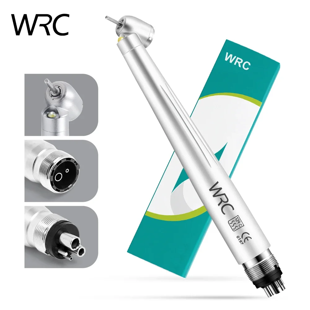 

Dental 45 Degree LED High Speed Handpiece E-generator Integrated Small Head Push Button Handpiece Single Water Spray 2/4Holes