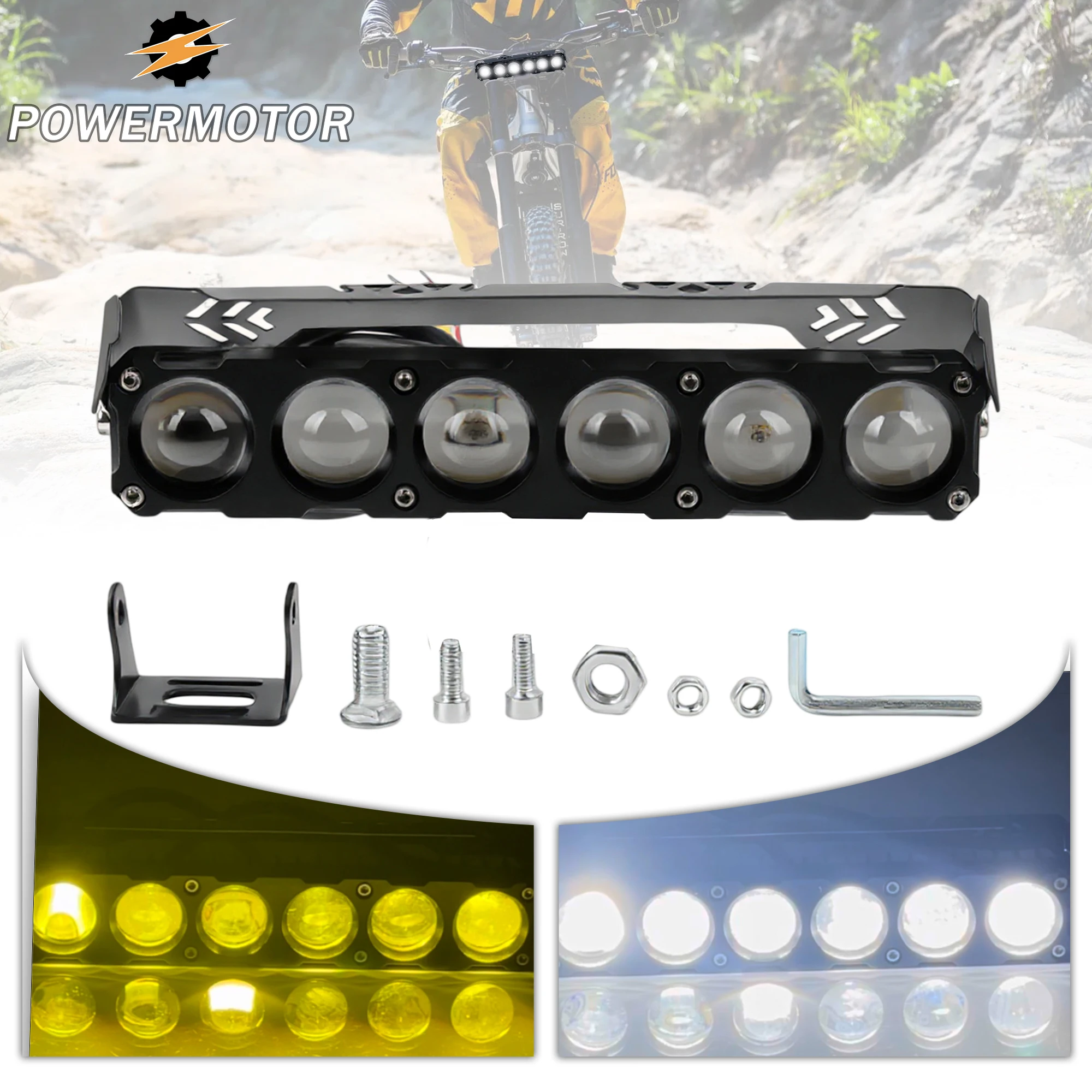 

6 LED Motorcycle LED Spotlight Dual Color Fog Lamps DRL for Car Trucks SUV Mini Lens HeadLamp Scooter Cafe Racer Modified Parts