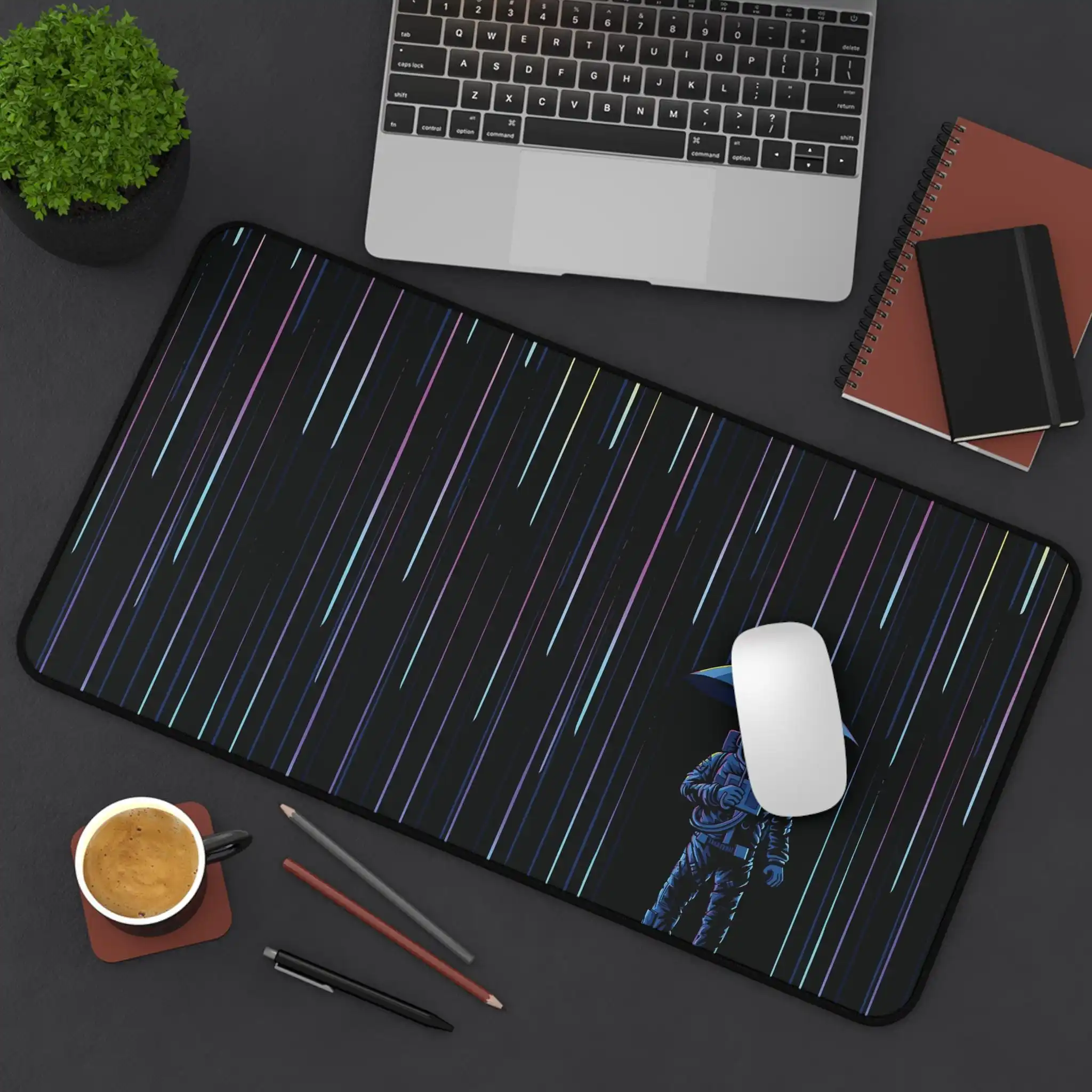 Meteor Shower Game Mouse Pad,XXL Space Astronaut Game Mouse Pad, Black Art Work Mouse Pad, The Perfect Gift for Friends.