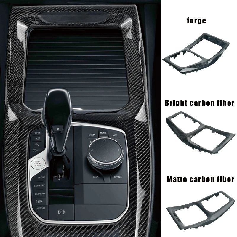 For BMW X3 X4  X3m  X4m Replacement Carbon Fiber Gear Shift Control Panel Cover Car Retrofitting Accessories