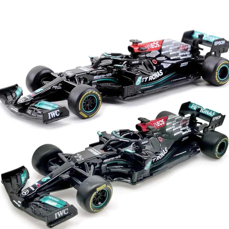 Bburago-coche de carreras Mercedes AMG 1:43 F1 W12 Hamilton #44 Bottas #77, juguete de simulación de aleación, regalo de colección