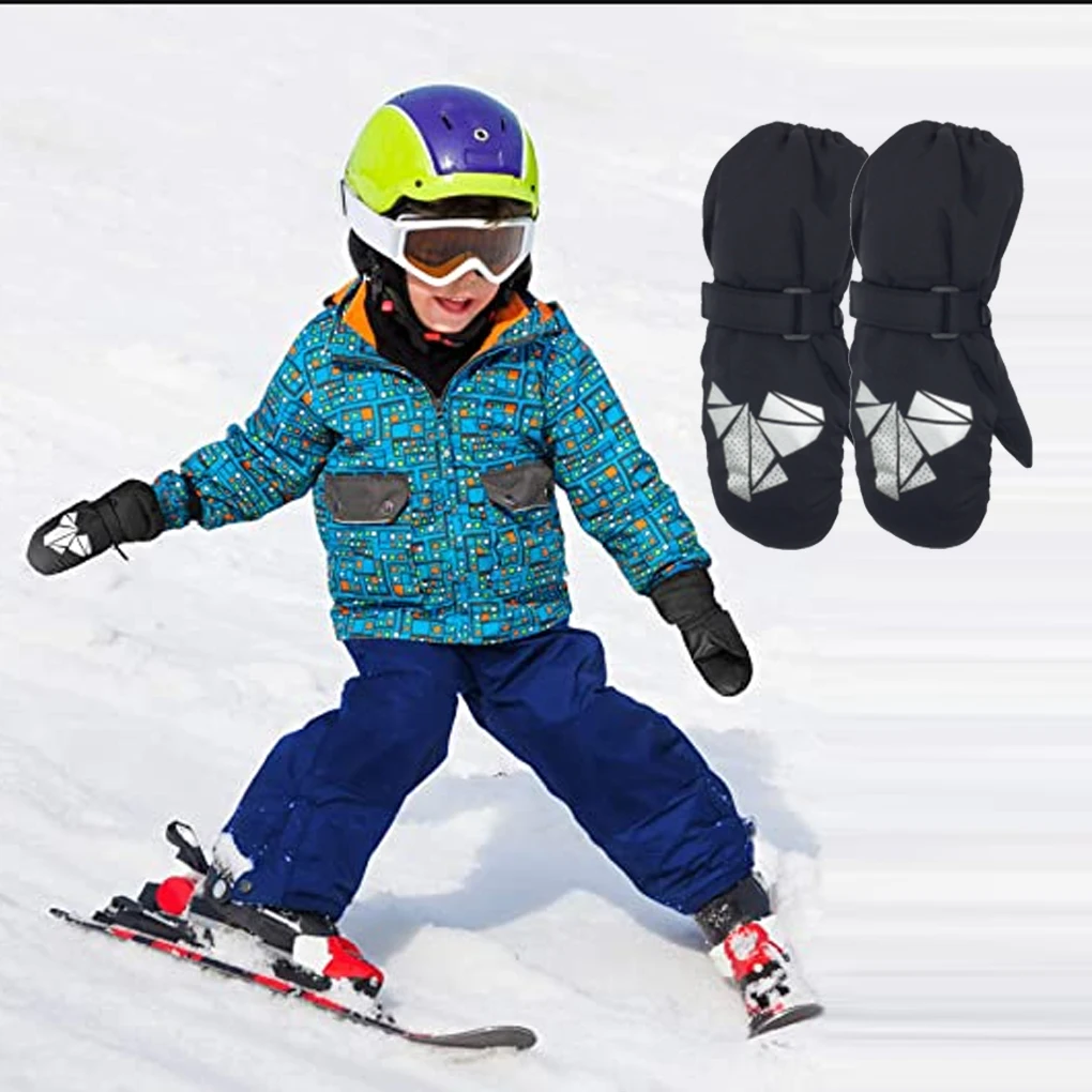 Mitaines de sport imperméables pour enfants, équipement chaud, design élastique, activités de plein air, bleu, cadeaux pour enfants, hiver, 1 paire