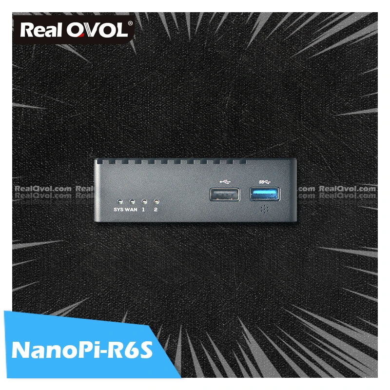 RealQvol NanoPi R6S 8GB RAM 32GB eMMC Rockchip RK3588S A76 A55 Dual 2.5G Ethernet Support HDMI2.0 Linux/Openwrt/Debian/Ubuntu
