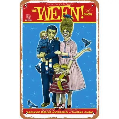Vintage Ween Metal Sign Troutdale OR Concert Artwork  Indie Rock  Roll-Aluminum