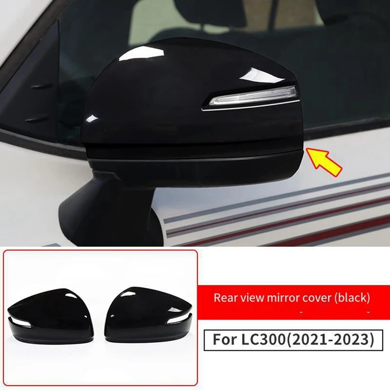 Car Accessories For Toyota Land Cruiser 300 Series LC300 2022 ABS Chrome Side Wing Rear View Rearview Mirror Cap Cover