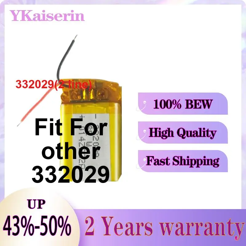 150mAh Stable Power Supply Fit For Other 332029 Digital Battery Good Low-Temperature Performance 332029 2 Line