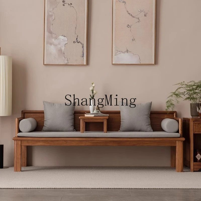 

SM new Chinese solid wood Arhat bed living room push-pull integrated storage dual-purpose sofa bed new