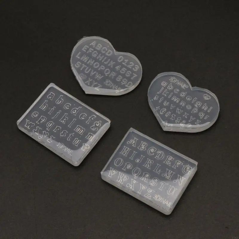 

U90E 2 Pcs Letters and Numbers Keychain Mould Crystal Epoxy for Creative Silicone Mou