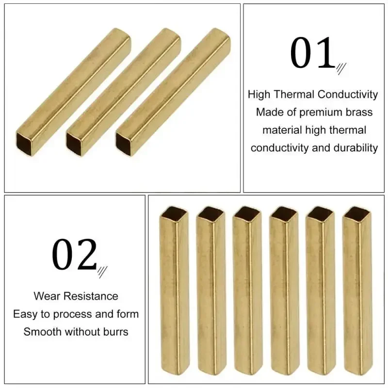 1 قطعة أنبوب مربع النحاس قطر جوفاء 6-20 مللي متر x 250/500 مللي متر DIY بها بنفسك الحرفية نموذج صنع لوازم الأجهزة