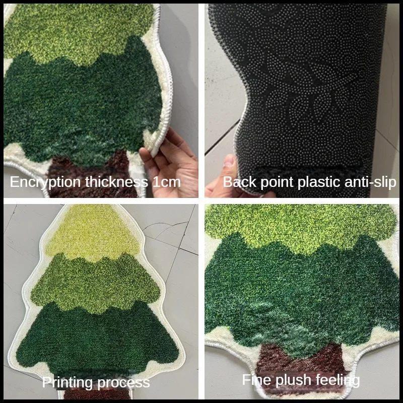 Christmas tree imitation cashmere floor mat toilet bathroom absorbent floor mat hotel homestay decoration bedside blanket