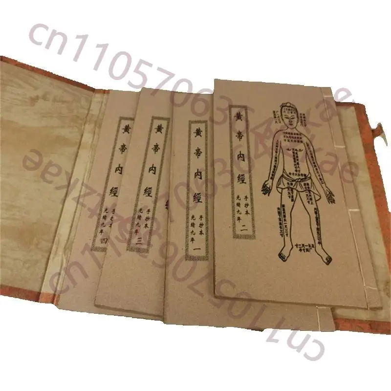 

A Set Of 4 Old Thread Bound Books,Chinese Collection Yellow Emperor's Inner Canon, A Classic of Traditional Chinese Medicine