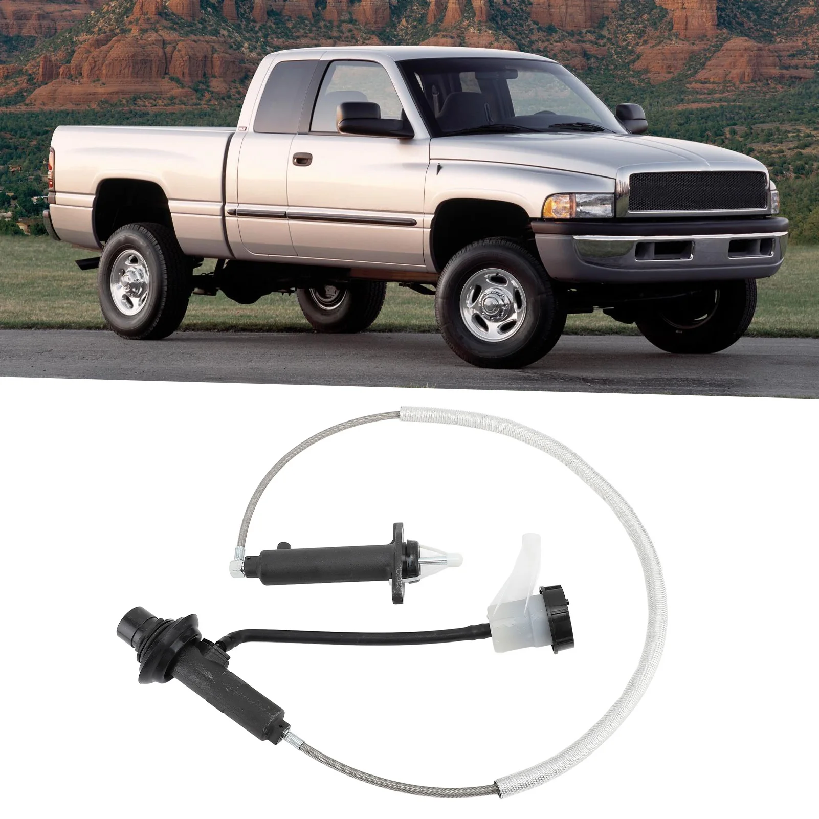 52087601 Clutch Master Slave Cylinder Assembly, Heavy Duty Hydraulic Clutch For Dodge Ram 2500 3500 V10 Diesel 1994‑1997