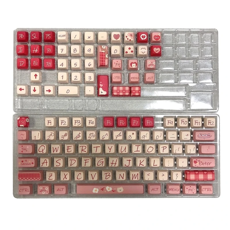 DN59 Thick PBT Keycaps 120keys XDA Profile Lucky Bear Theme Sublimations English Keycap Set