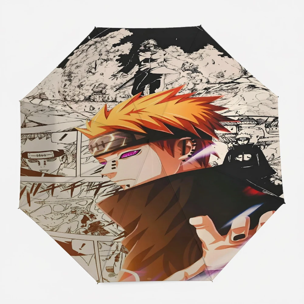 

Зонт NARUTO Pain в стиле комикса/манги, устойчивый к УФ-излучению, складной, для солнца и дождя, компактный, для коллекционеров аниме