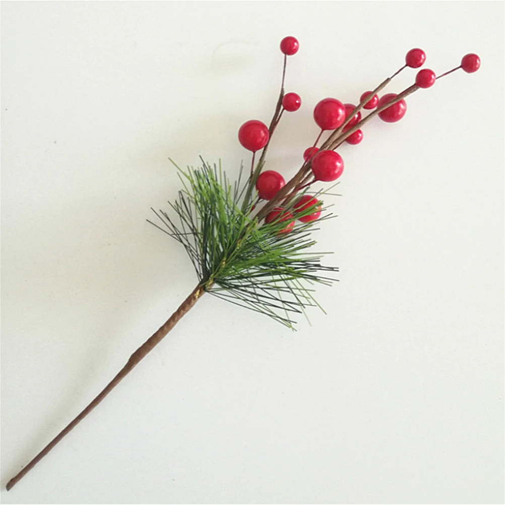 

6 Pcs Fake Pine Needle Branches Christmas Berries Artificial Berries Artificial Pine Needle Decor Christmas Tree nament