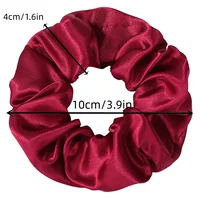 1/60/100/12/24pcs wine red Satin Hair Scrunchies Set For Women Elastic Ties Suitable Ponytail Casual Accessories Headwear Cute - Image 3