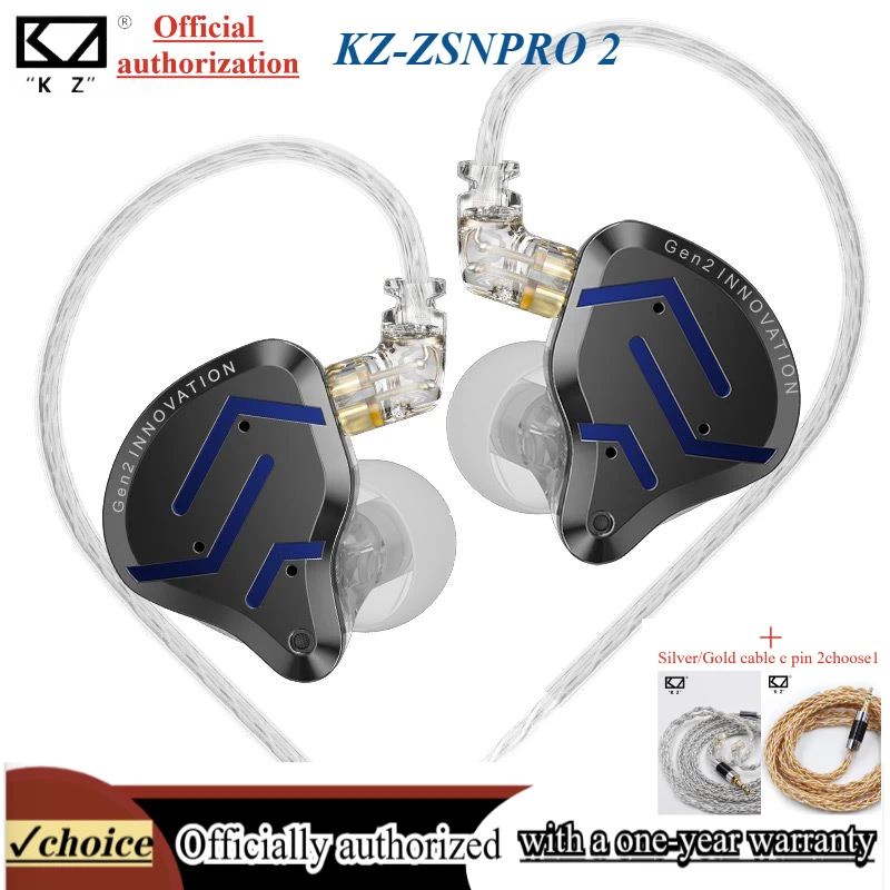 KZ ZSN Pro 2 1BA+1DD Hybrid Driver In Ear Earphone HIFI Bass Earbuds Metal Monitor Earphone Sport Headset KZ ZSNPro 2