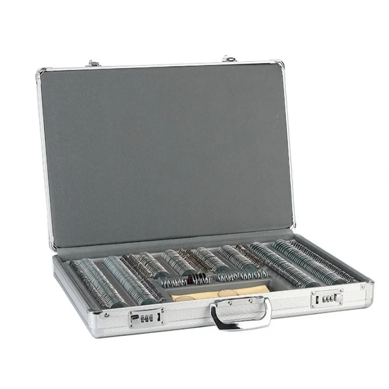 Ophthalmic Trial Lens Kit , Metal Rim Optometry Test Lenses With Portable Aluminum Storage Case