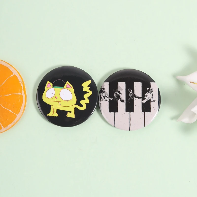 

Rock Music Festival Enamel Pins Retro Hippie Cat Star Brooches Edgy Quote Lapel Badges Gift For Music Lovers