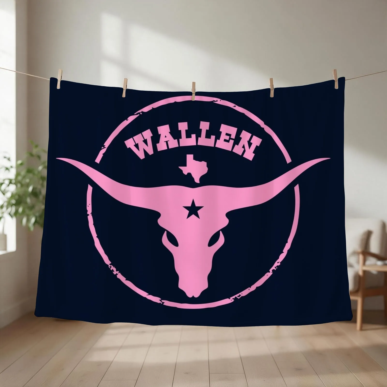 New Wallen Flag - Pink Color Throw Blanket Decorative Beds blankets and throws blankets ands Designers Blankets
