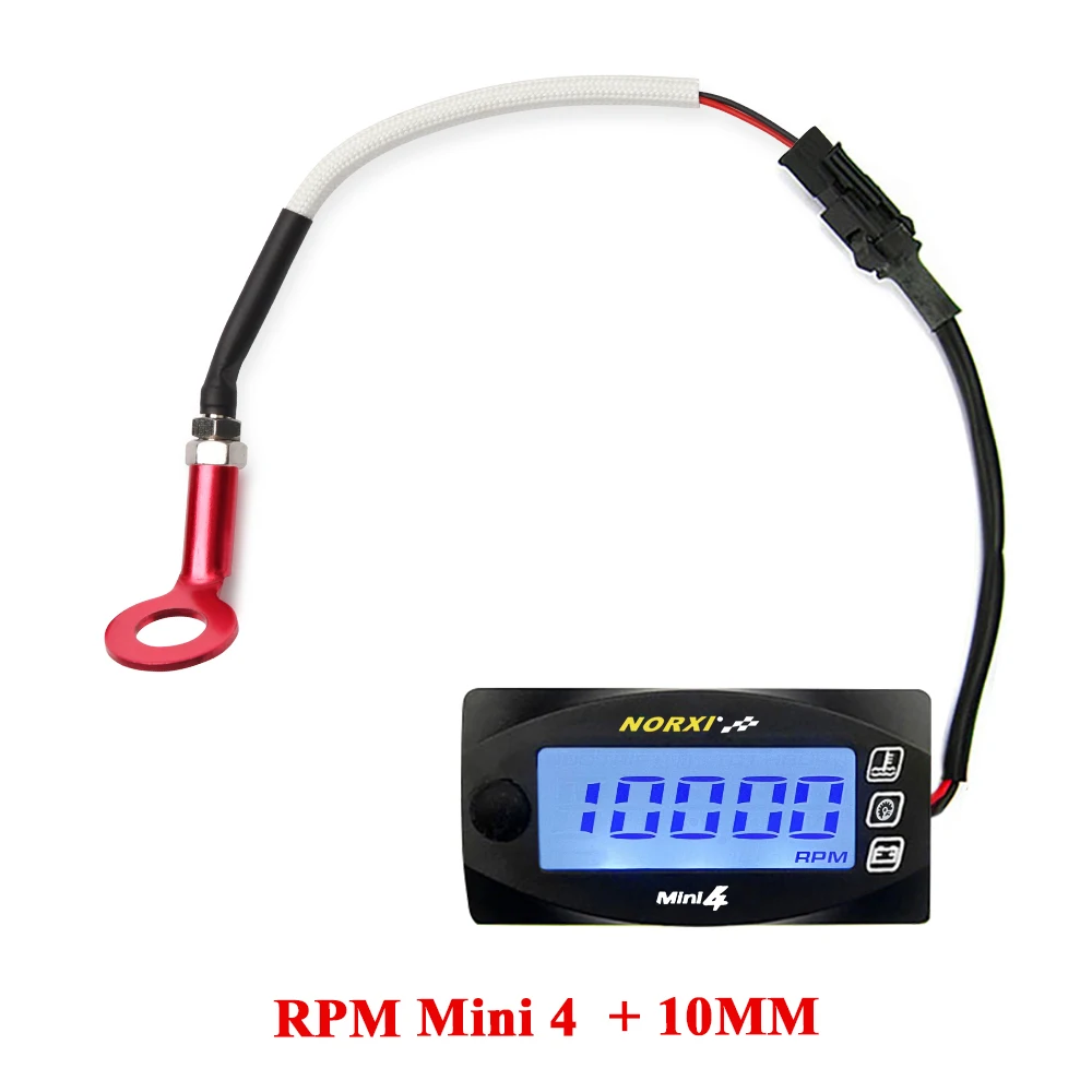 Motorfietsen cilinderkop temperatuur Voltmeter Tijd RPM Toerenteller Mini 4-in-1 LED Digitale Display Quad meter