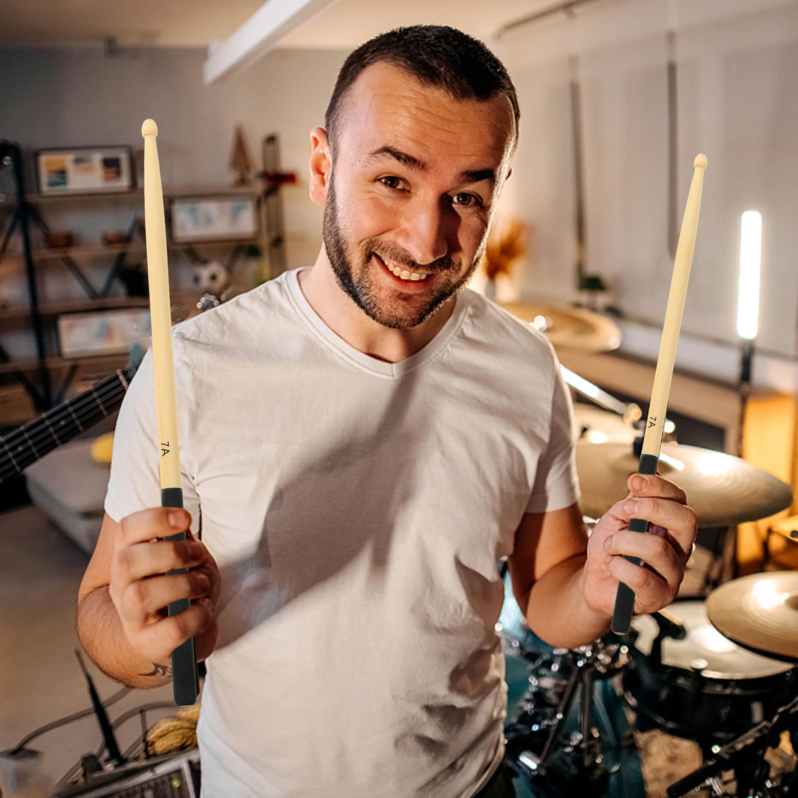 

5Pairs Maple Drum Sticks Wood Handles Non Slip Colorful Drum Mallets Percussion Instrument Accessories Musical Instrument Sticks