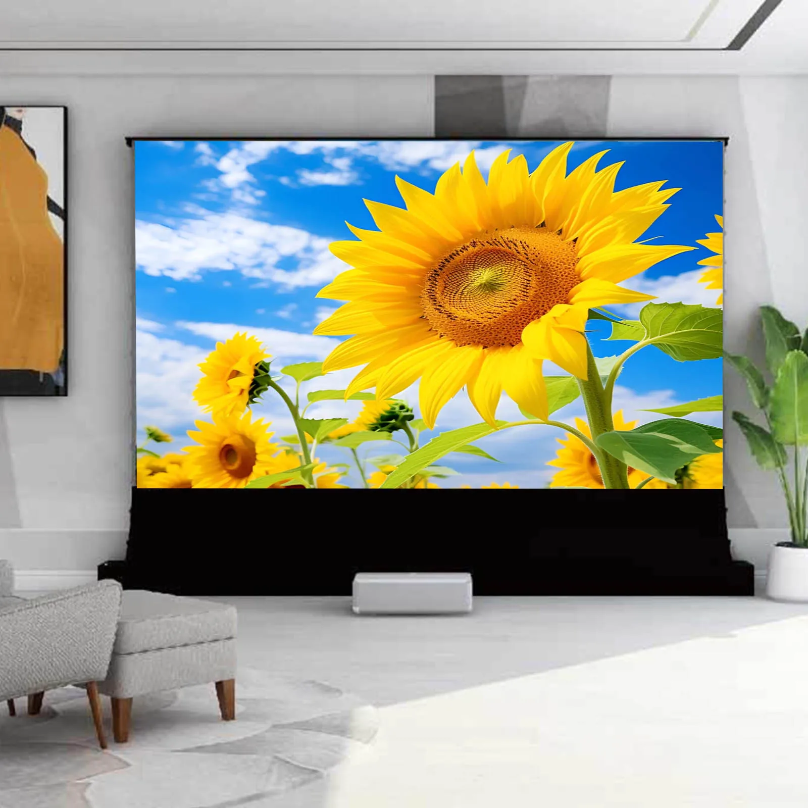 

Электрический выдвижной проекционный экран T-Prism ALR с моторизованным подъёмом от пола, 72-150 дюймов, для UST-проекторов