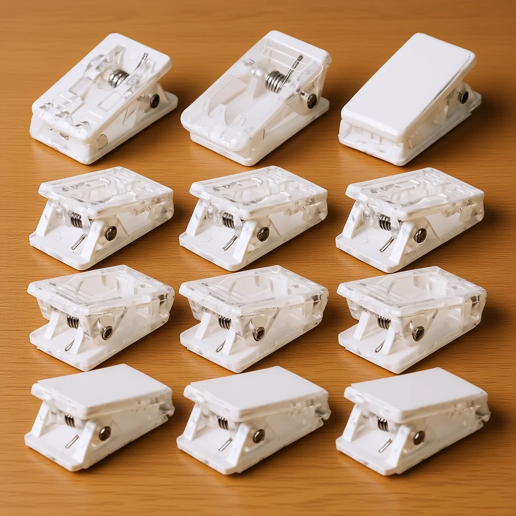 

30pcs Chest Card Clear Self Adhesive Spring Clips For Id Badge Name Tag Holder Office School Event Use Paper Clips