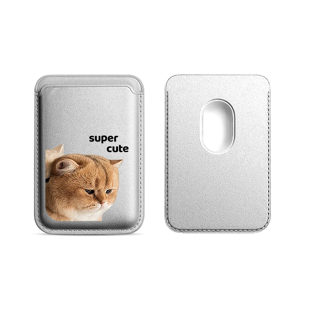 Niedliches Kätzchen-Leder-Kartenetui für Paare, Handy-Kartenhalter für Magnetische Hüllen, Geeignet für alle iPhone Magsafe Karten-Handy-Rückseiten-Taschen – Detail 18