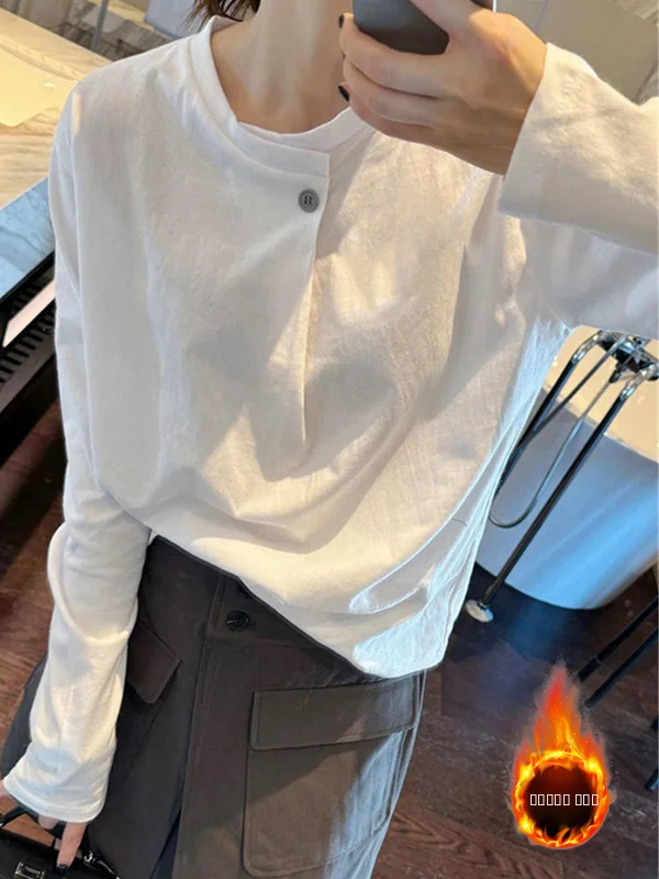 Thiened Fce Warmth Hoodie Long Sve Women's Sweatirt Autumn Winter Cartoon Print Korean Sle round Ne Pullover Top