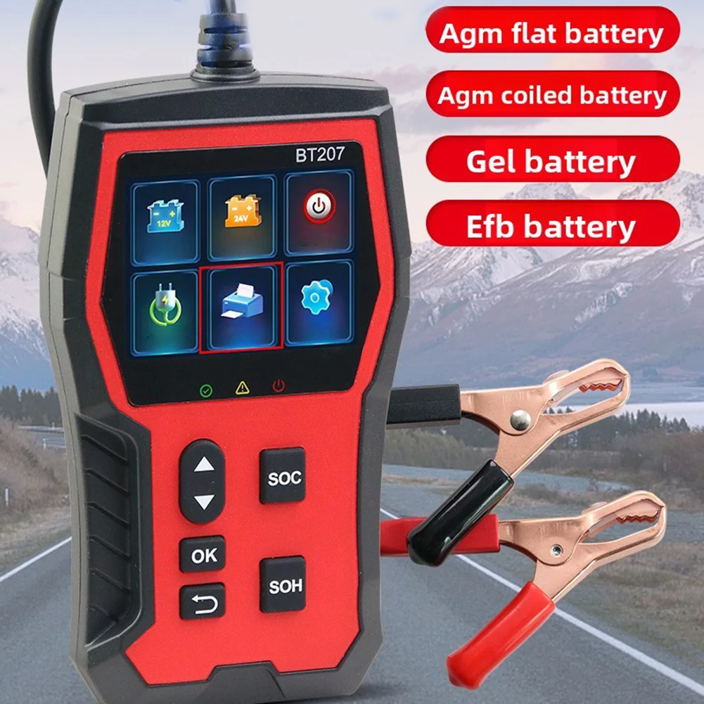 Car Battery Tester BT207 for 12V 24V Acid Batteries Including Start Stop Battery Voltage Internal Resistance Test