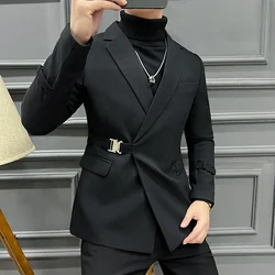 Blazer Masculino Men's Fashion Business Casual Professional Dress Wedding Gentleman Hosts The British Style Slim-fit Suit Blazer