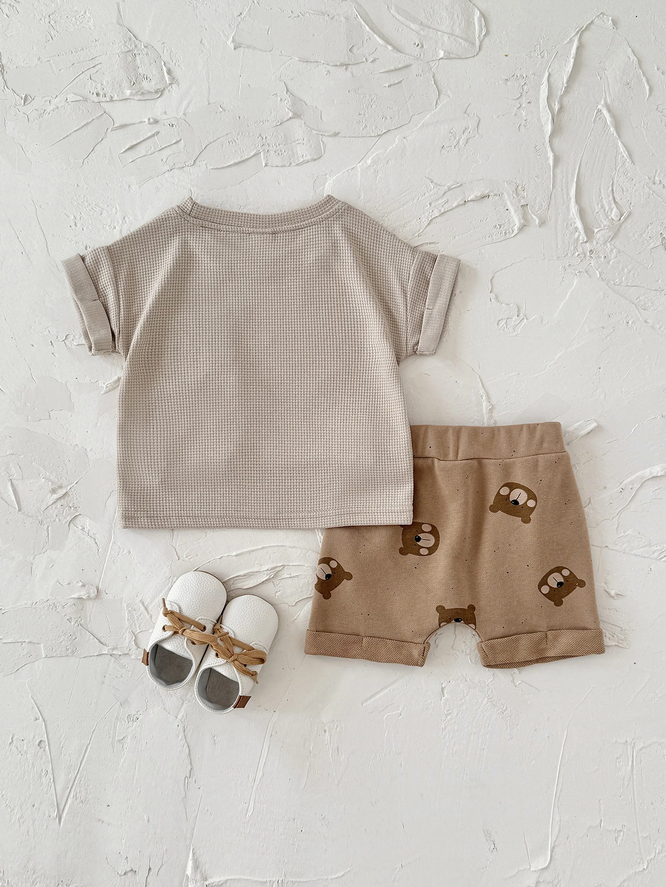 Summer New Baby Bear Embroidery Short Sleeve Clothing Set Baby Tops + Short 2 Pieces Suit Kids  Clothes 0-3Y