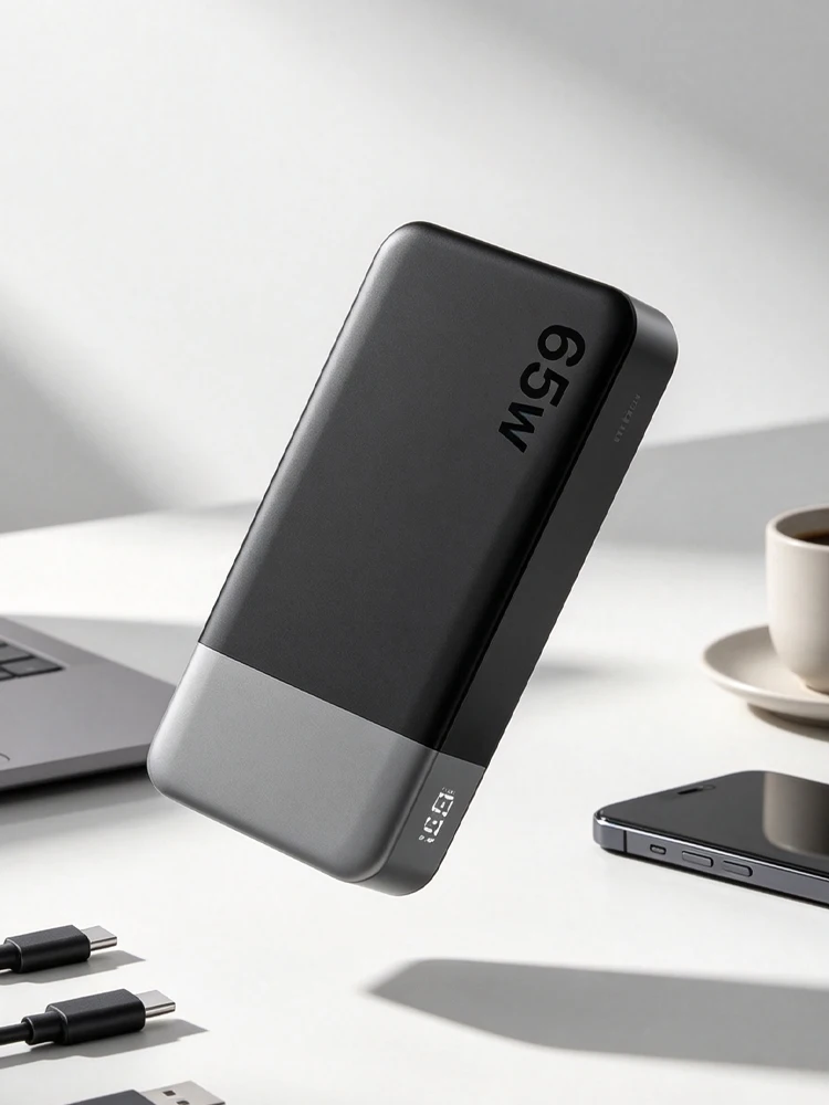 NOBIS Powerbank 65W 20000mAh Tragbares Ladegerät mit Digitalanzeige, Dual USB-C/USB-A Schnellladung für Laptop iPhone 17 16 15 14 13 Samsung S26 S25 S24 S23