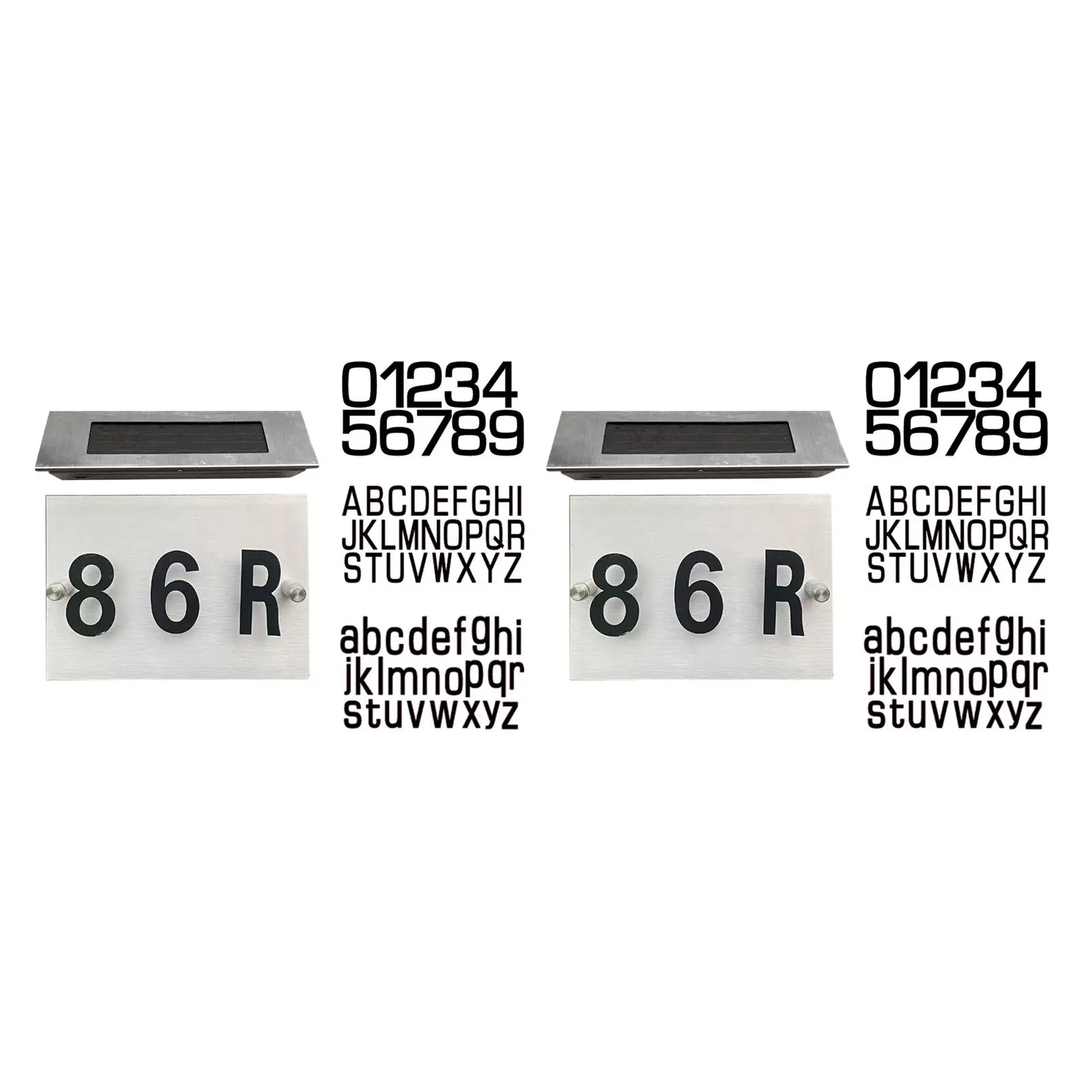 Solar Lighted House Address Number Plaques Sign Multiple Numbers and Letters