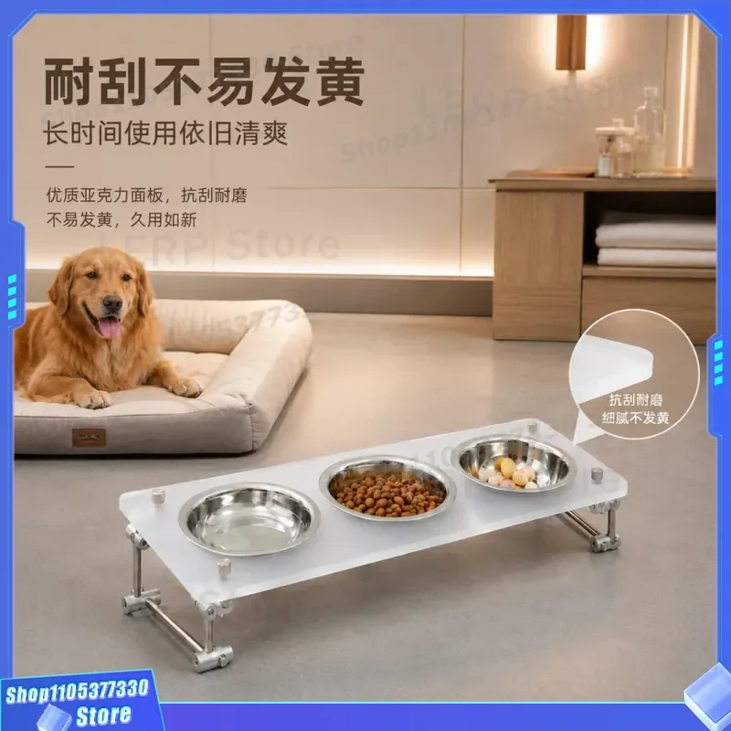 Elevated Dog Food Bowl Stand Slow Feeder Pet Cat Water Dish Holder Cervical Spine Protection Raised Feeding Station for Small