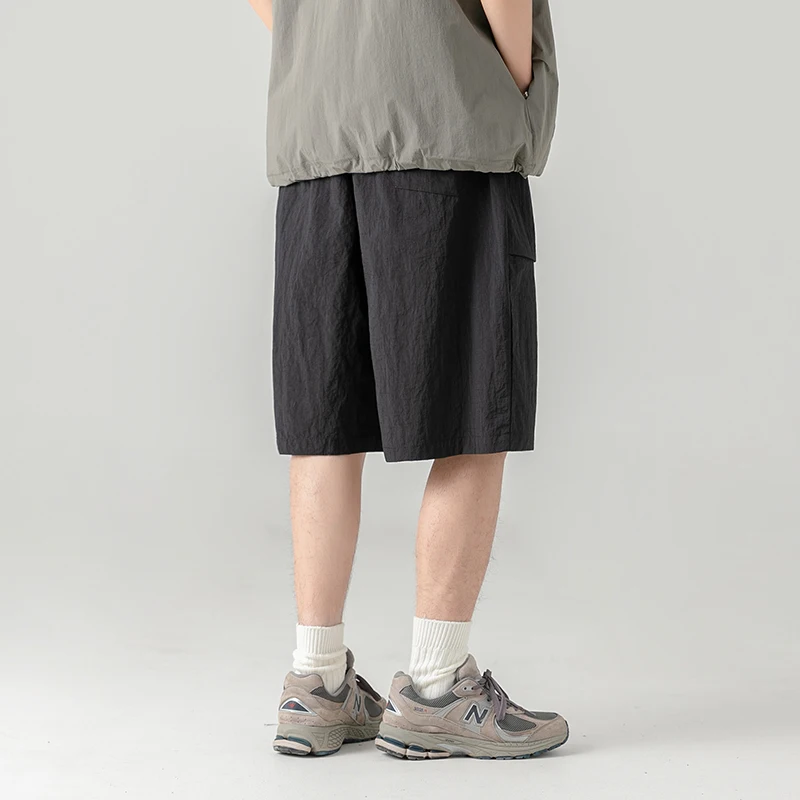 Loose-Fit Shorts for Men with Large Three-Dimensional Pockets, Summer Casual Brand Embroidery Five-Point Leisure Pants