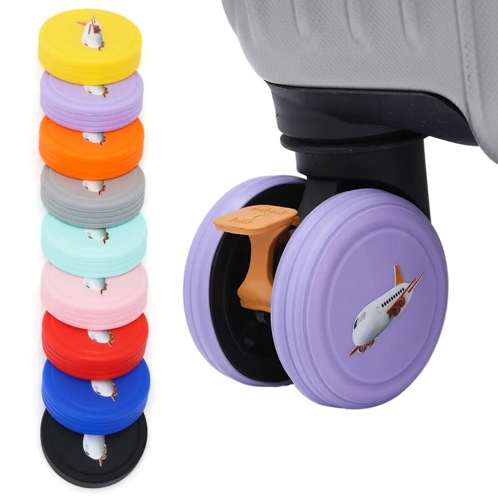 

8Pcs Silicone Luggage Wheels Protector Cover Reduce Noise Shock Absorption Trolley Box Casters Cover Reduce Wheel Wear Anti-slip