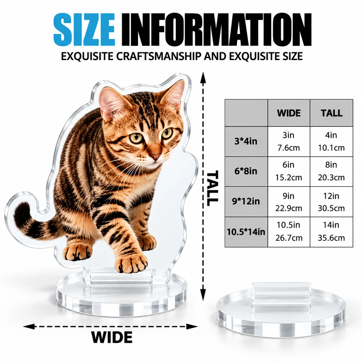 Custom Photo Acrylic Standee Personalized Pet Dog Cat Photo Figurine UV Printed Acrylic Figure Stand Custom Shape Desktop Decor