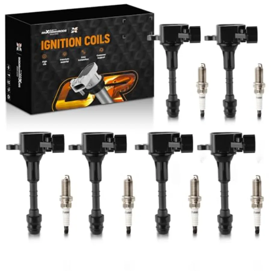

Набор из 6 катушек зажигания и иридиевых свечей зажигания для Nissan Quest Maxima Murano Altima Infiniti I35 QX4 3.5L V6 Black High-P